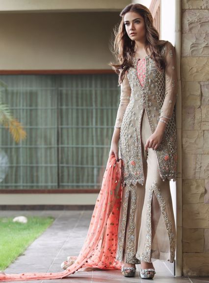 Zainab Chottani Beige and coral Formal 2020