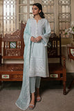 Cross Stitch Blue Glaze 3PC Chikenkari Lawn