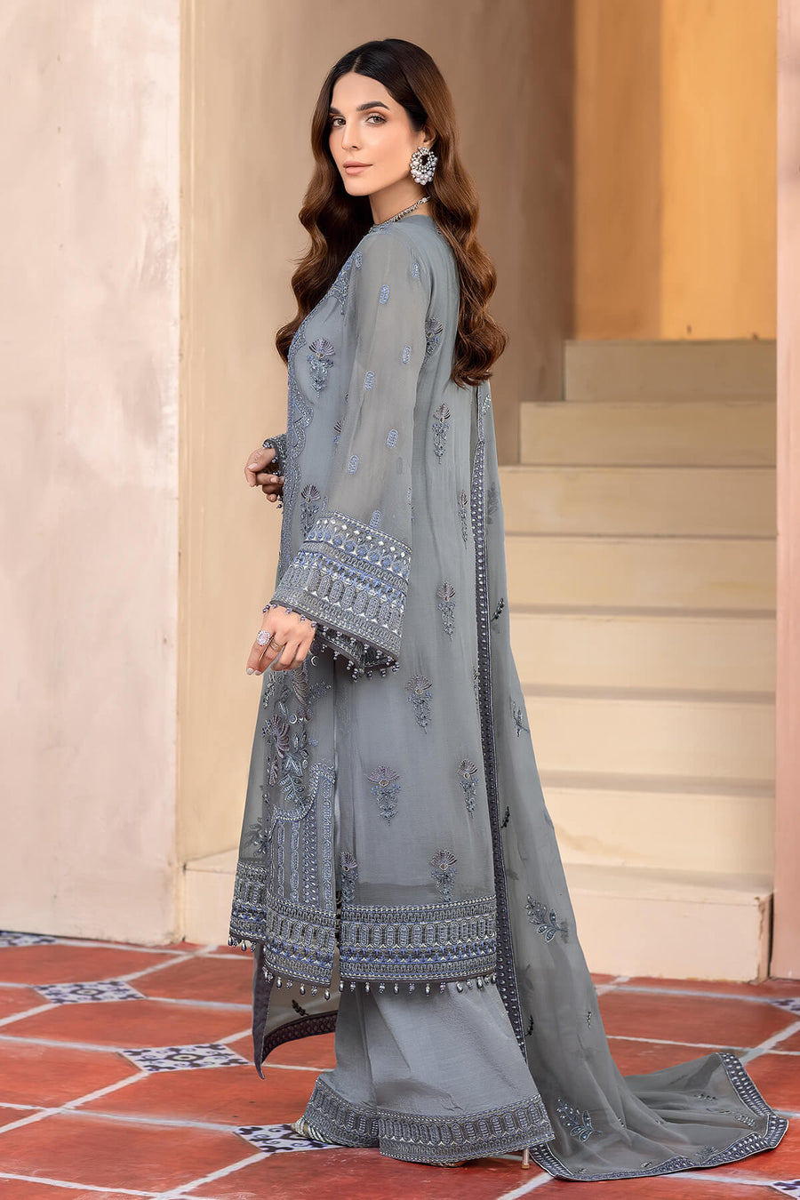 Flossie Ultimate Grey (A) Elnaz Chiffon Collection Vol 01