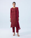 Sapphire U2TE-LX23V6-7 3 Piece Embroidered Cotton Satin Suit Winter Collection