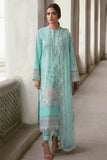 Afrozeh Crystal Cyan Lamhay Luxury Lawn Edition