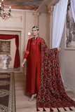 Emaan Adeel Red Velvet Luxury Velvet Shawl 2021