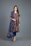 Bareeze Floral Blush Ch3083 Navy Blue Dress