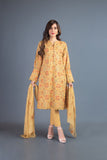Bareeze Susan Range Mc670 Mustard Dress