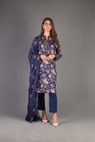 Bareeze Tropical Rist Bnl1145 Navy Blue Dress