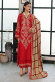 Charizma PS3-18 Poshima Embroidered Leather With Printed Wool Shawl