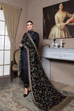 Emaan Adeel Black Velvet Luxury Velvet Shawl 2021