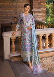 Elaf Premium ECT-03A Ocean Blue Print Chikankari Lawn 2024