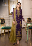 Asim Jofa Aubergine & Mehndi Green, Chiffon Jhilmil Collection