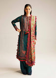Hussain Rehar Teal Winter Shawl Khaddar Collection