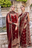 Saadia Asad D5 Maroon Saree Noor Kaani