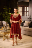 Dhanak DL-0283 Maroon 3pcs Velvet Vol 2