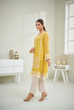 Dhanak DA 1597 Yellow Embroidered Kurta Eid Edits 2022