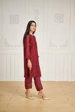 Dhanak DA 1599 Maroon Embroidered Kurta Eid Edits 2022