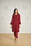 Dhanak DA 1599 Maroon Embroidered Kurta Eid Edits 2022
