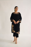 Dhanak DA 1700 Black Embroidered Kurta Velvet Vol II