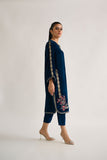 Dhanak DA 1718 Turquoise Blue Embroidered Kurta Velvet Vol II