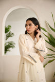 Dhanak DC-0510 White Dyed Embroidered Kurta Monochrome Collection