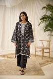 Dhanak DC-0516 Black Printed Embroidered Kurta Monochrome Collection