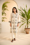 Dhanak DC-0520 White Dyed Embroidered Kurta Monochrome Collection