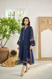 Dhanak DC 2083 Navy Blue 2pcs Embroidered Kurta With Trouser Festive Eid RTW 2022