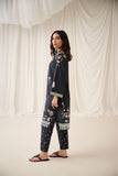 Dhanak DC-2190 Black 2pcs Printed Kurta With Trouser Monochrome Collection