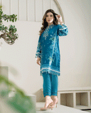 Dhanak DC-2273 Turquoise Blue Soie Luxury Silk Tunics