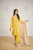 Dhanak DL 0190 Yellow 3pcs Eid Edits 2022