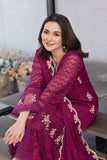 Azure OrchidFlame Eid Ensembles Hania Amir Embroidered3pcs Festive Collection