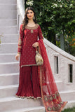 Maria B SF-EA23-18Mehroon Luxury Casual Prets Vol 2