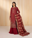 Sapphire U3FE-LX23V6-16 - 3 Piece - Embroidered Raw Silk Suit Festive 2 Collection