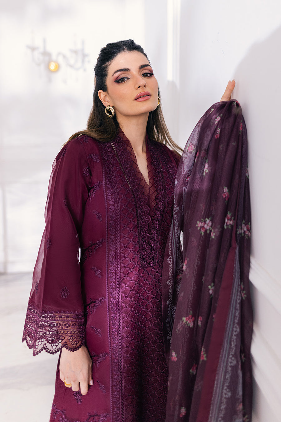 Azure Vintage Rose 7 Ensembles Hand Embellished Embroidered Festive Collection