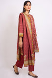 Zeen Woman 3 Piece Printed Khaddar Suit WLM32683 Maroon Winter Collection Vol 1 2022