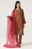 Zeen Woman 3 Piece Embroidered Jacquard Suit WUM32211 Ginger Rust Winter Collection Vol 1 2022