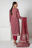 Khaadi A L ALA22303 Maroon Cambric Lawn 2022