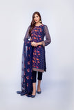 Bareeze Vintage Brocade Ch2749 Navy Blue Dress