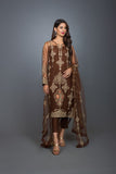 Bareeze Ornament Applique 2 Ch2915 Dark Brown Dress