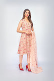 Bareeze Amphora Garden Ch2740 Peach Dress