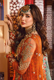 Maria B Burnt Orange, Fuchsia Pink (BD-2506) Mbroidered Wedding Collection