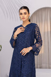 Azure Blazing Sea Chiffon Embroidered Ensembles