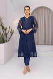 Azure Blazing Sea Chiffon Embroidered Ensembles
