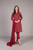 Bareeze Vintage Baroque Bnl1220 Maroon Dress