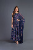 Bareeze Mughal Sehgal Bnl848 Navy Blue Dress