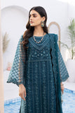 Azure Celestine Chiffon Embroidered Ensembles