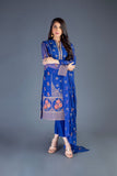 Bareeze Gold Ornament Ch2981 Navy Blue Dress