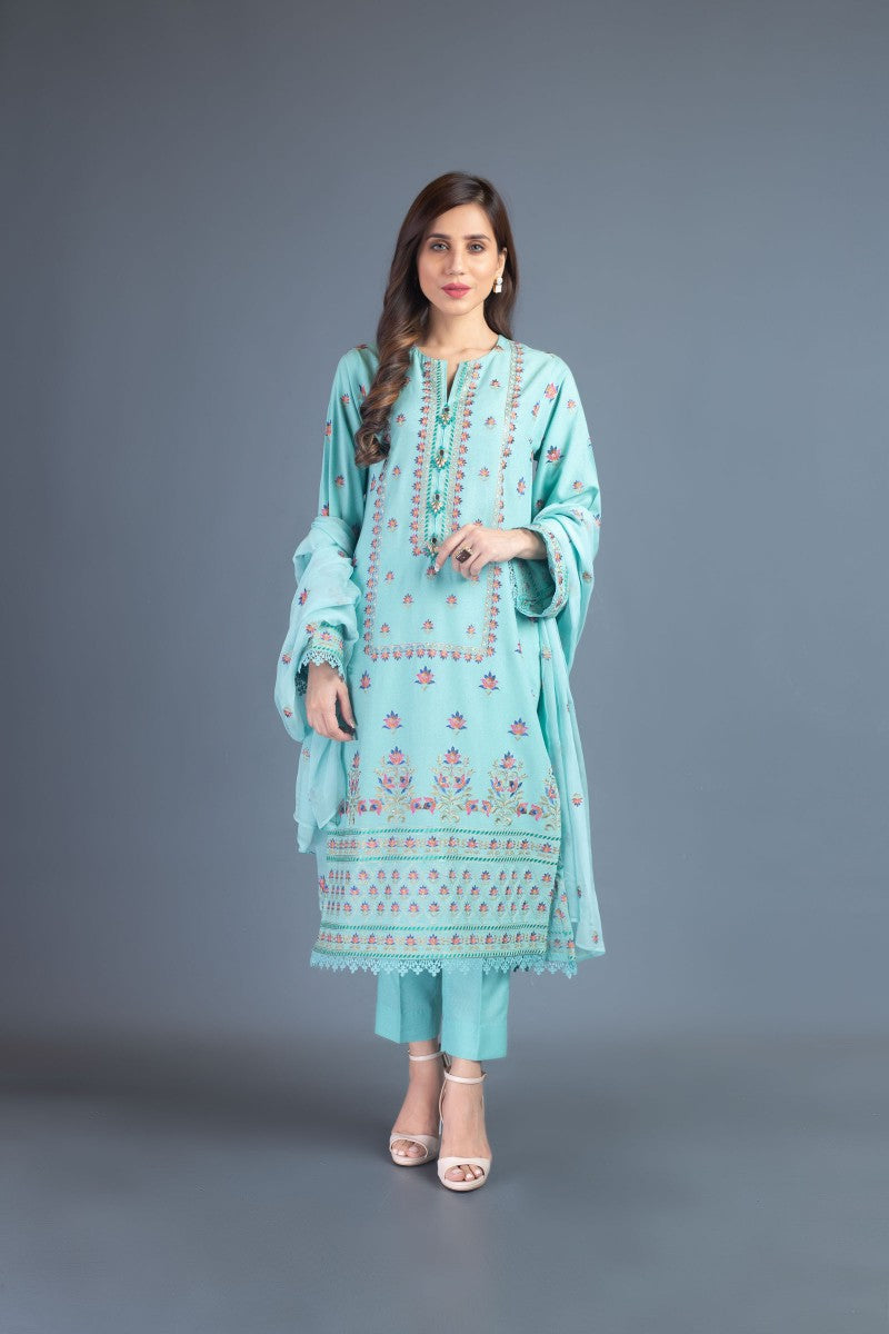 Bareeze Sachi Range Ch3061 Aqua Dress