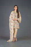 Bareeze Ornamental Fusion Ch3075 Light Beige Dress