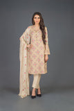 Bareeze Ornamental Fusion Ch3076 Light Beige Dress