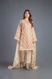 Bareeze Geometric Kingdom Ch3077 Beige Dress