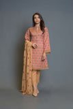 Bareeze Vintage Tribes Ch3112 Rust Dress